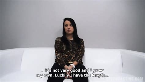 Quickie With Nice Brunette On White Sofa