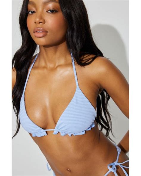 Garage Ruffle Triangle Bikini Top Lyst