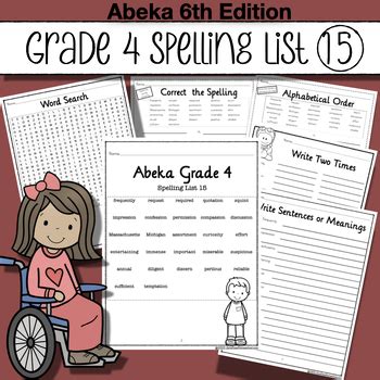 Abeka Spelling Vocabulary Poetry 4 6th Ed List 15 Q