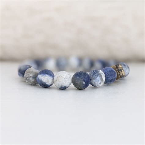 Matte Sodalite Bead Bracelet Blue Gold Blue Pendulum Touch Of