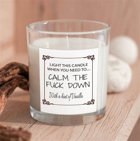 Calm Down Candle Candle Or Label Funny T For Her Funny Etsy