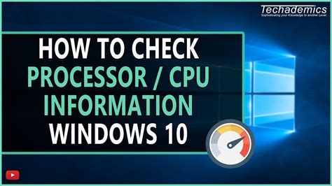 How To Check What Processor You Have Find Out Cpu Model Youtube