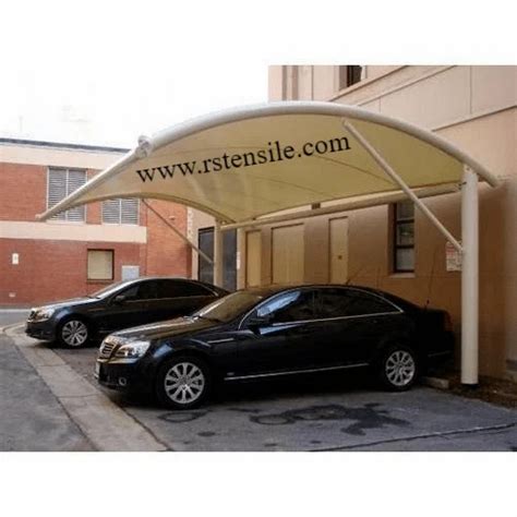 Tensile Fabric PVC Pyramid CAR PARKING AWNING Paint Coated At Rs 335