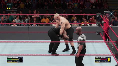 Wwe 2k18 Roman Reigns Vs Brock Lesnar Youtube