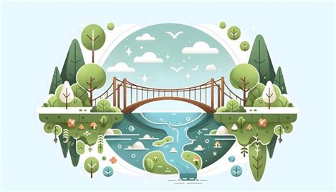 Premium Photo Ecological Connectivity Concept Biodiversity Bridge Flat Vector Illustration