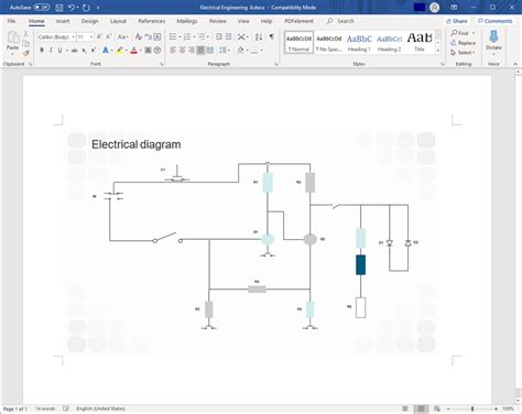 How To Draw Schematics In Word Circuit Diagram Nbkomputer