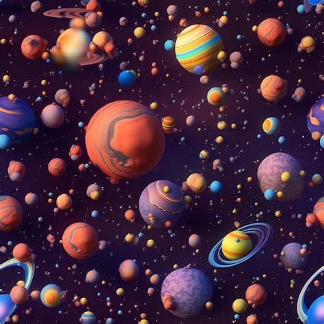 Premium Ai Image A Close Up Of A Bunch Of Planets And Planets In A