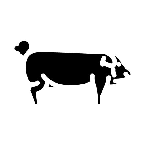 Landrace Pig Breed Glyph Icon Vector Illustration 32519769 Vector Art