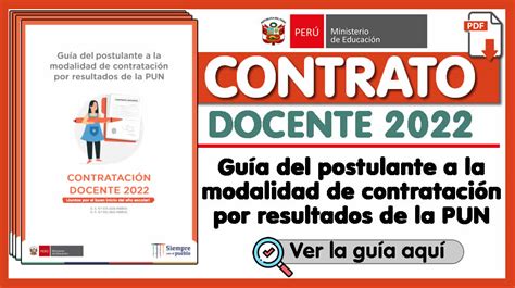 Contrato Docente Gu A Del Postulante A La Modalidad De