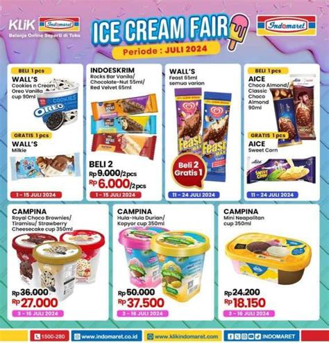 Promo Ice Cream Indomaret Juli Beli Hanya Rp Berakhir