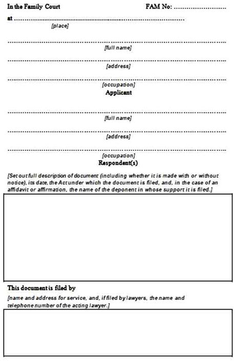 Free Affidavit Form Template Mous Syusa