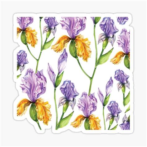 Iris Flowers Sticker For Sale By Sidekickfun Redbubble