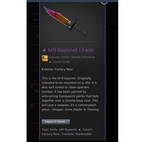 Csgo M Bayonet Knife Fade Fn Video Gaming Gaming Accessories