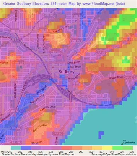 Elevation Of Greater Sudburycanada Elevation Map Topography Contour