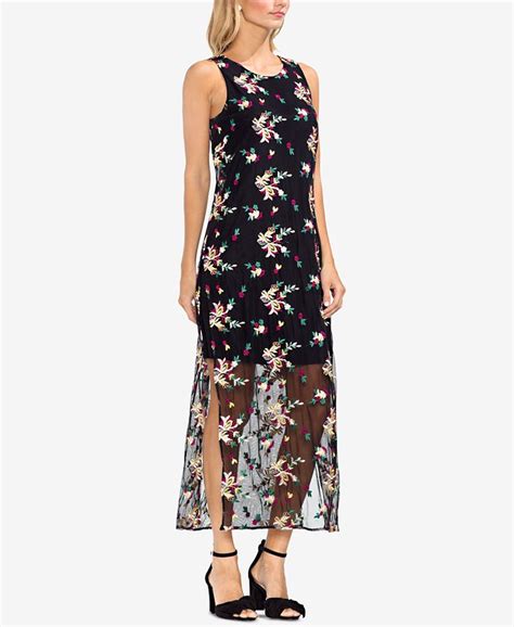 Vince Camuto Embroidered Mesh Maxi Dress Macys