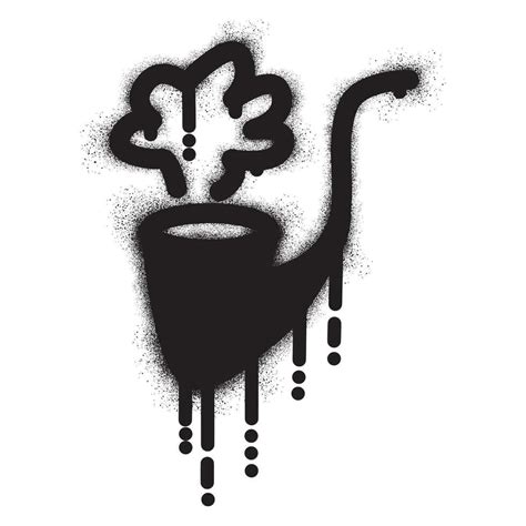 Smoking Pipe Graffiti With Black Spray Paint 24707329 Vector Art At