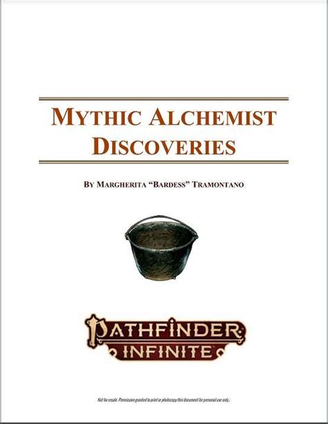 Mythic Alchemist Discoveries - Paizo | Pathfinder Infinite