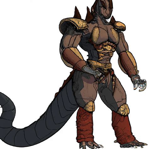 Massive Female Anthropomorphic Komodo Dragon Demon W Openart