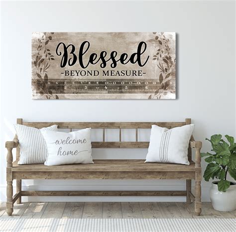 Chrsitian Wall Art Blessed Beyond Measure V2 Wood Frame Ready To Han