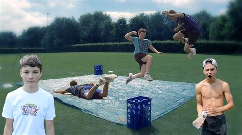 SLIP N SLIDE FOOTBALL CHALLENGE YouTube