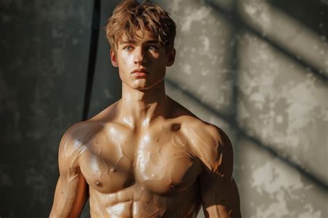 Premium Photo A Man With A Naked Torso And Large Muscles Athletic Sport Body Enormous Strength