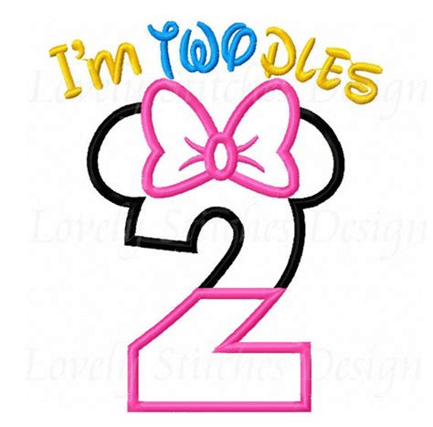 Im Twodles Minnie Applique Machine Embroidery Design Etsy