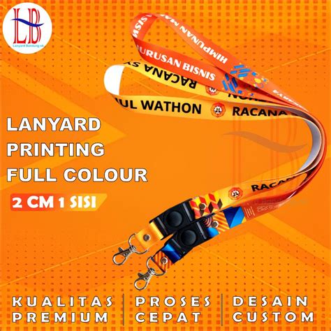 Jual TALI LANYARD ID CARD CUSTOME 2 CM PRINTING 1 MUKA CETAK LANYARD