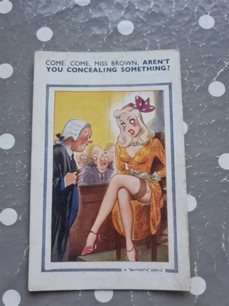 VINTAGE SAUCY SEASIDE Comic Postcard BAMFORTH Brown Triangle No 751 16