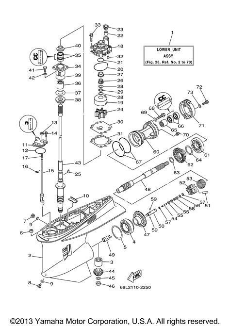 Yamaha Outboard Parts By HP 250 VX250TLRA LOWER CASING DRIVE 1