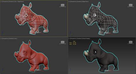 Rigged and Animated Cartoon Rhino 3D model animated rigged | CGTrader