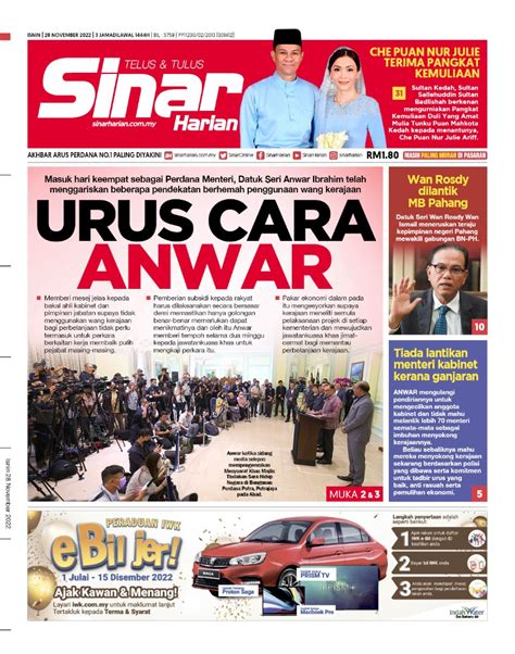 Sinarharian On Twitter Selamat Pagi 🌤️ Ini Adalah Berita Utama Di Akhbar Sinar Harian Dan