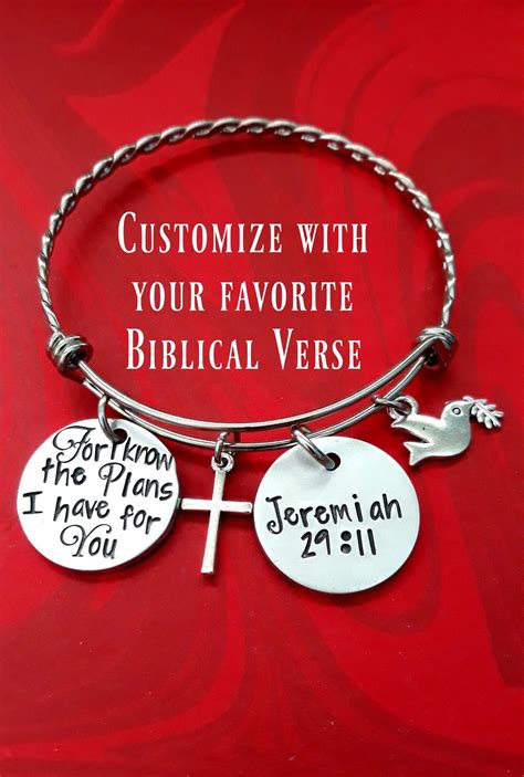 Custom Bible Verse Jewelry Scripture Bracelet Hand Stamped Etsy