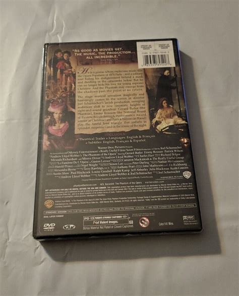 Andrew Lloyd Webbers The Phantom Of The Opera Dvd Warner Bros New