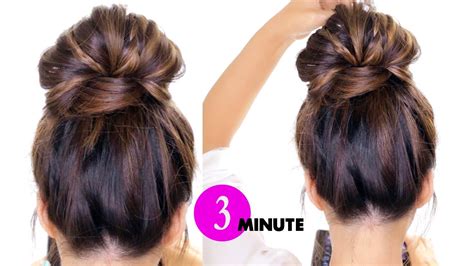 3 Minute Bubble Bun With Braids Hairstyle ★ Easy Hairstyles Youtube