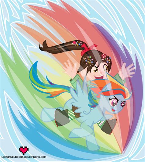 Vanellope And Rainbow Dash By Ladypixelheart On Deviantart