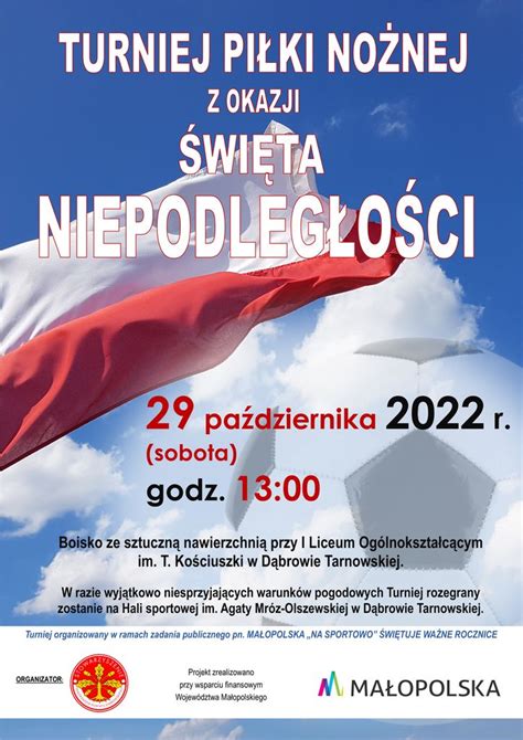 Zaproszenie na Turniej Piłki Nożnej z okazji Święta Niepodległości