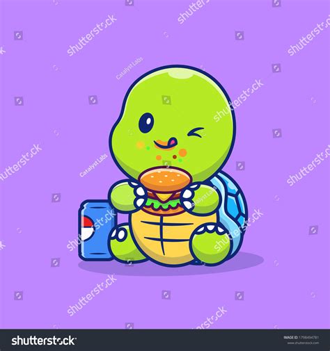 Baby Water Turtle Eating Over Royalty Free Licensable Stock Vectors