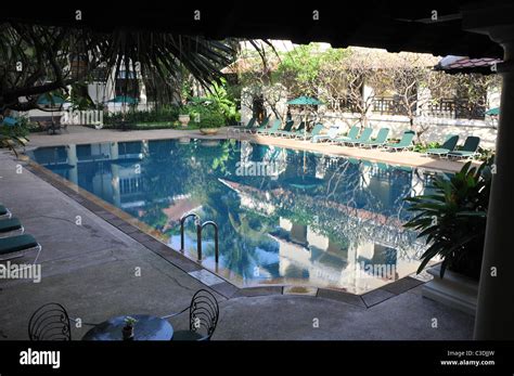 Pool Area, Raffles Hotel, Phnom Penh, Cambodia Stock Photo - Alamy