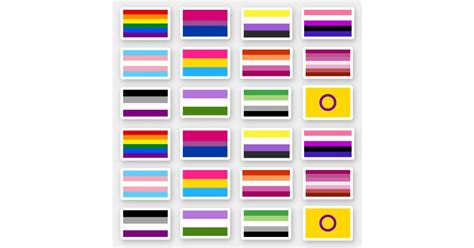 Flags Of The Lgbtq Pride Movements Sticker Zazzle In Lgbtq