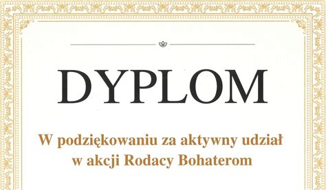 Podziękowania za aktywny udział w akcji Rodacy Bohaterom Zespół Szkół