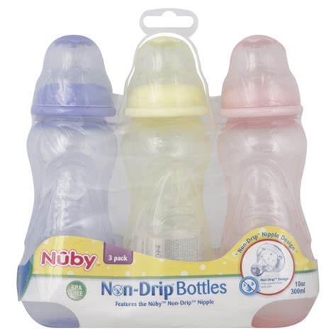 Nuby Infant's 3-Pack Non-Drip Bottles - 10 Ounces