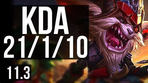 KLED Vs GNAR TOP 21 1 10 Rank 5 Kled Legendary 7 Solo Kills NA