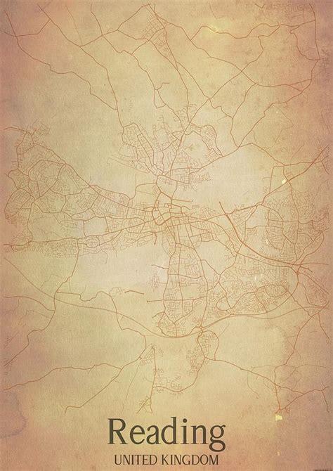 Vintage Map Of Reading Uk Mixed Media By Sam Wed Pixels