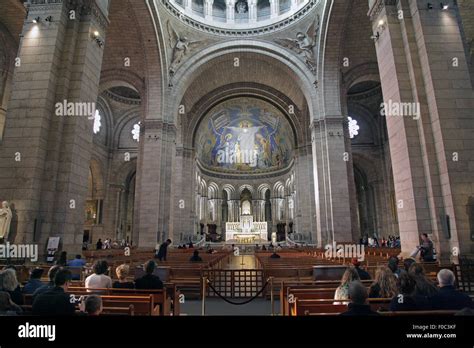 Interior of The Basilica of the Sacred Heart of Paris.Sacré-Cœur Roman ...