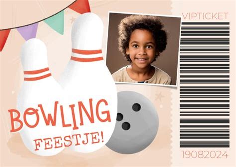 Uitnodiging Kinderfeestje Ticket Bowlingfeestje Kaartje2go