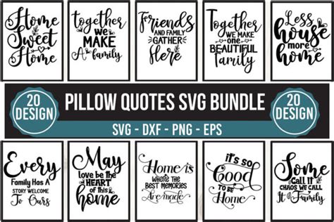 Pillow Quotes Svg Bundle Graphic By Momenulhossian Creative Fabrica