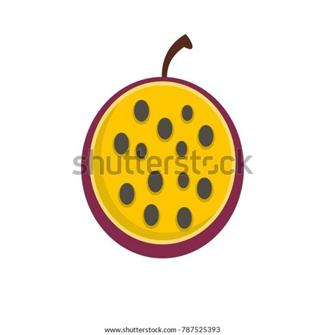 Passion Fruit Icon Flat Illustration Passion Stock Vector Royalty Free