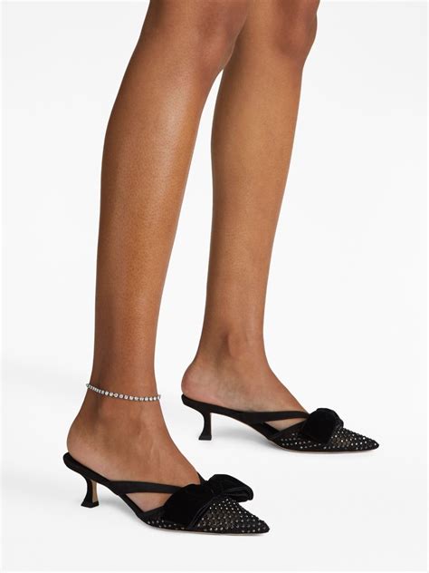 Jimmy Choo Saeda Crystal Embellished Anklet Silver Farfetch