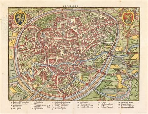 Bird S Eye View Plan Of Brussels By Lodovico Guicciardini Sanderus