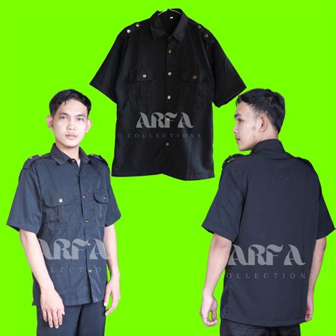 Jual Stel Baju Safary Baju Seragam Satpam Safari Security Hitam